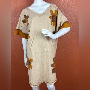 Oli & Hali Floral Beige Midi Dress with Pockets Size Medium
